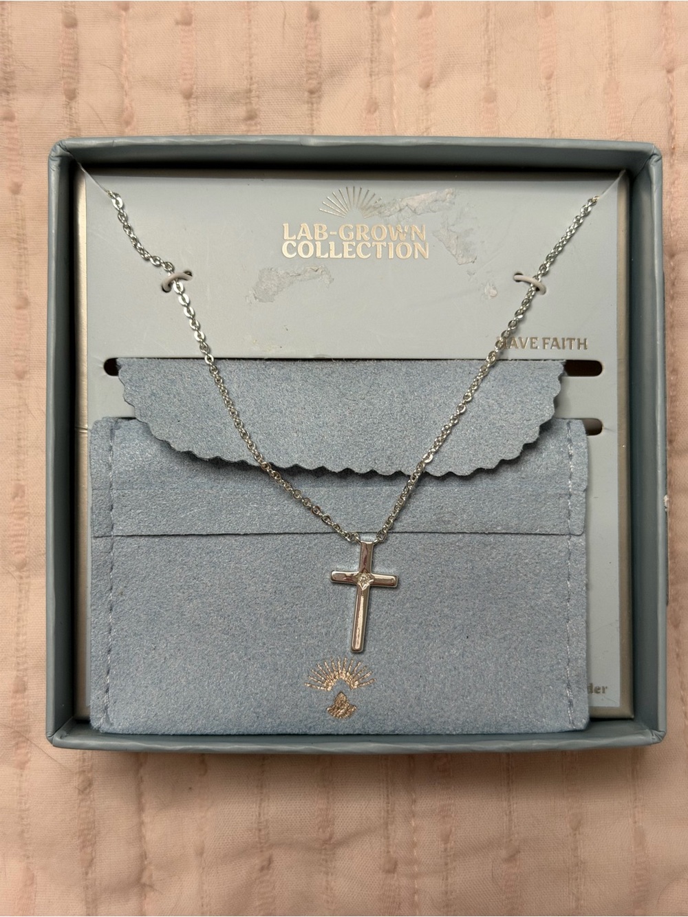 Target Lab-Grown Collection Silver-Tone Cross Necklace Faith Pendant NWT
